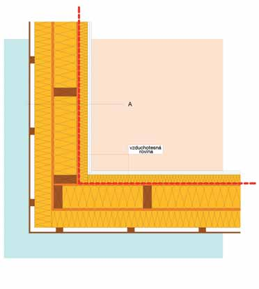 Legenda Skladba A (cm) 2,5 Rigips Rigidur H, 2 x 12,5 mm 6,0 ISOVER UNIROL PROFI 6 v drevenom rošte ISOVER Vario KM Duplex UV 1,5 Doska OSB 16,0 ISOVER UNIROL PROFI 16 medzi stĺpikmi rámu 1,5 Doska