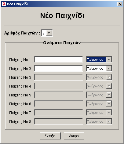 Η Εικόνα 6-9 µας δείχνει την αντιστοιχία των συστατικών της NewGameDialog.