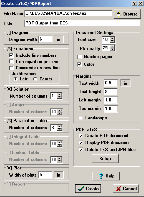 παράθυρο θα επιλέξουμε το κουμπί Setup και θα ορίσουμε τον κατάλογο που είναι εγκατεστημένο το πρόγραμμα PDFLaTeX.