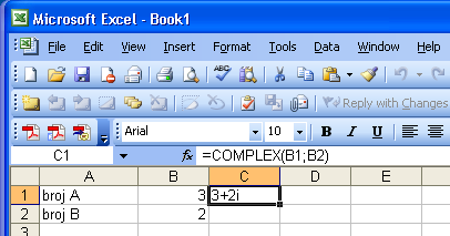 КОРИСНИ МАТЕМАТИЧКИ ОПЕРАЦИИ ВО EXCEL 6. Работа со комплексни броеви Excel овозможува примена на комплексните броеви, што е мнгу корисно во инженерските пресметки.