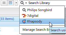 Στην ιστοσελίδα του Rhapsody, Για αναπαραγωγή ολόκληρης της λίστας αναπαραγωγής, κάντε κλικ στο Αναπαραγωγή όλων, Για αναπαραγωγή ενός τραγουδιού, επιλέξτε το τραγούδι και κάντε κλικ στο δίπλα σε