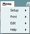 1 Χρήση IMP sync Οι διαδικασίες που ακολουθούν διατίθενται στην καρτέλα IMP του Diagnostic Suite: Η επιλογή Menu (Μενού) παρέχει πρόσβαση στις επιλογές Setup, Print, Edit και Help [Ρύθμιση, Εκτύπωση,