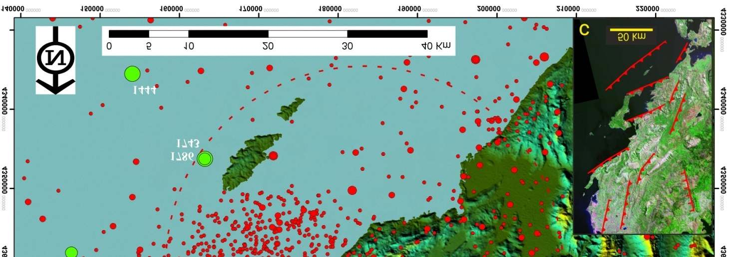 The instrumentally recorded seismicity of the region (radius 30km) in the period from 1910 to 24/08/2009 (Earthquake data repository of Aristotle