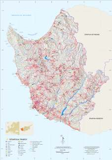 [98] Επαρχία Πάφου: Πρότυπος τουριστικός χάρτης της Επαρχίας Πάφου, µε φωτορεαλιστικό ανάγλυφο