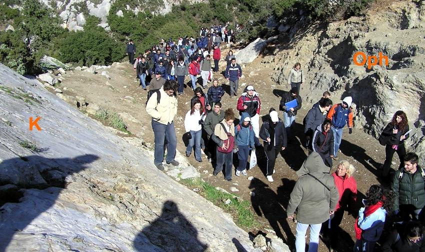 Κεφ. 18 ΡΗΓΜΑΤΑ Αναγνώριση των στην ύπαιθρο Ορολογία Ταξινόμηση Η επαφή ανάμεσα σε ανθρακικά νηριτικά πετρώματα (Κ) και ηφαιστειακά πετρώματα ωκεάνιου φλοιού (Oph, οφιόλιθοι), δεν μπορεί να