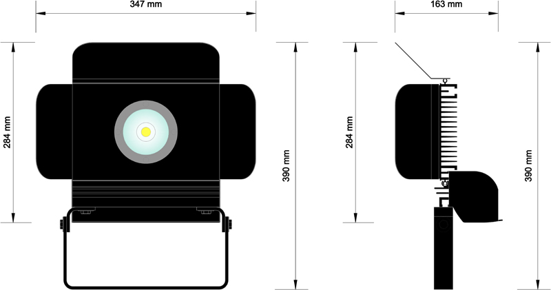 PFC-V Διαστάσεις Φωτιστικό LED προβολέας PFC-V Οι προβολείς LED της σειράς Techlumen PFC-V διακρίνονται για το μικρό μέγεθος και την υψηλή αξιοπιστία τους.