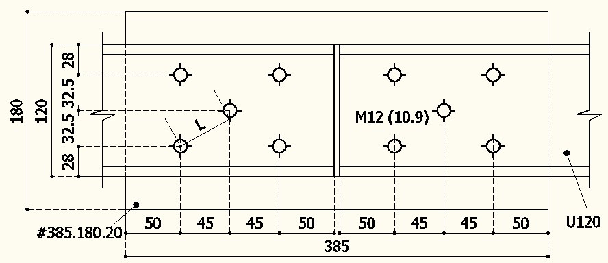 Ισχύει F v,rd =435,5kN < F b,rd =657,0kN. Επομένως, δεν ικανοποιείται το κριτήριο πλαστιμότητας. e.