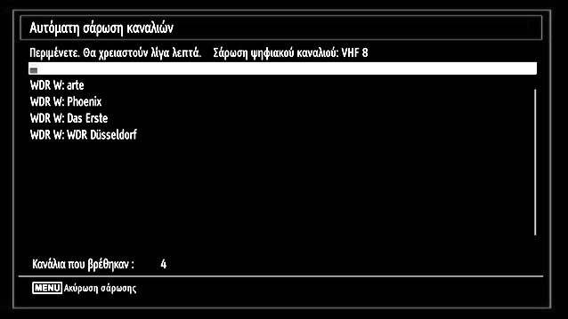 Από την οθόνη αυτή μπορείτε να επιλέξετε περιοχές συχνοτήτων.