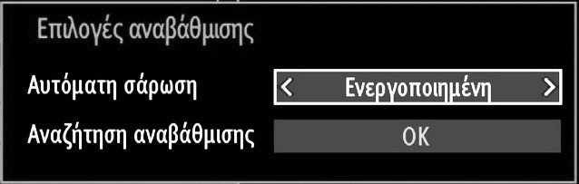 Αναβάθμιση λογισμικού: Χρησιμοποιήστε αυτή τη ρύθμιση για να διασφαλίσετε ότι η τηλεόρασή σας διαθέτει τις πιο ενημερωμένες πληροφορίες.