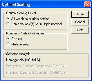 ι ηιι η, ι ι η ι η η. η ιι (Homogeneity Analysis HOMALS η η homogeneity analysis by means of alternating least squares), ι ι η ιιι, ι ι ηι ιηι ι ι ι ι ι (cases) ι ι η.