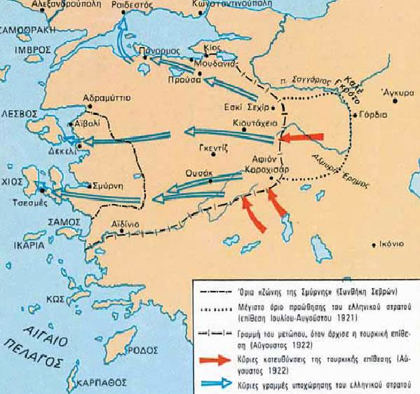 Η Μικρασιατική Καταστροφή (1922) Η τουρκική επίθεση και η υποχώρηση του ελληνικού στρατού (1922) Πηγή: http://ebooks.edu.