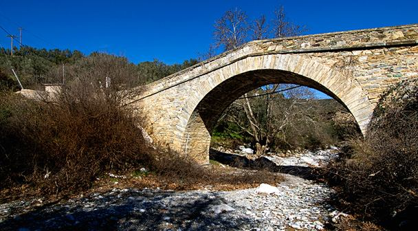 Το γεφύρι της Πατωσιάς Πρόκειται για ένα πέτρινο μονότοξο γεφύρι, που βρίσκεται δυτικά της Μακρινίτσας, στο μονοπάτι που οδηγεί προς τον Άγιο Ονούφριο-Κουκουράβα- Μακρινίτσα.