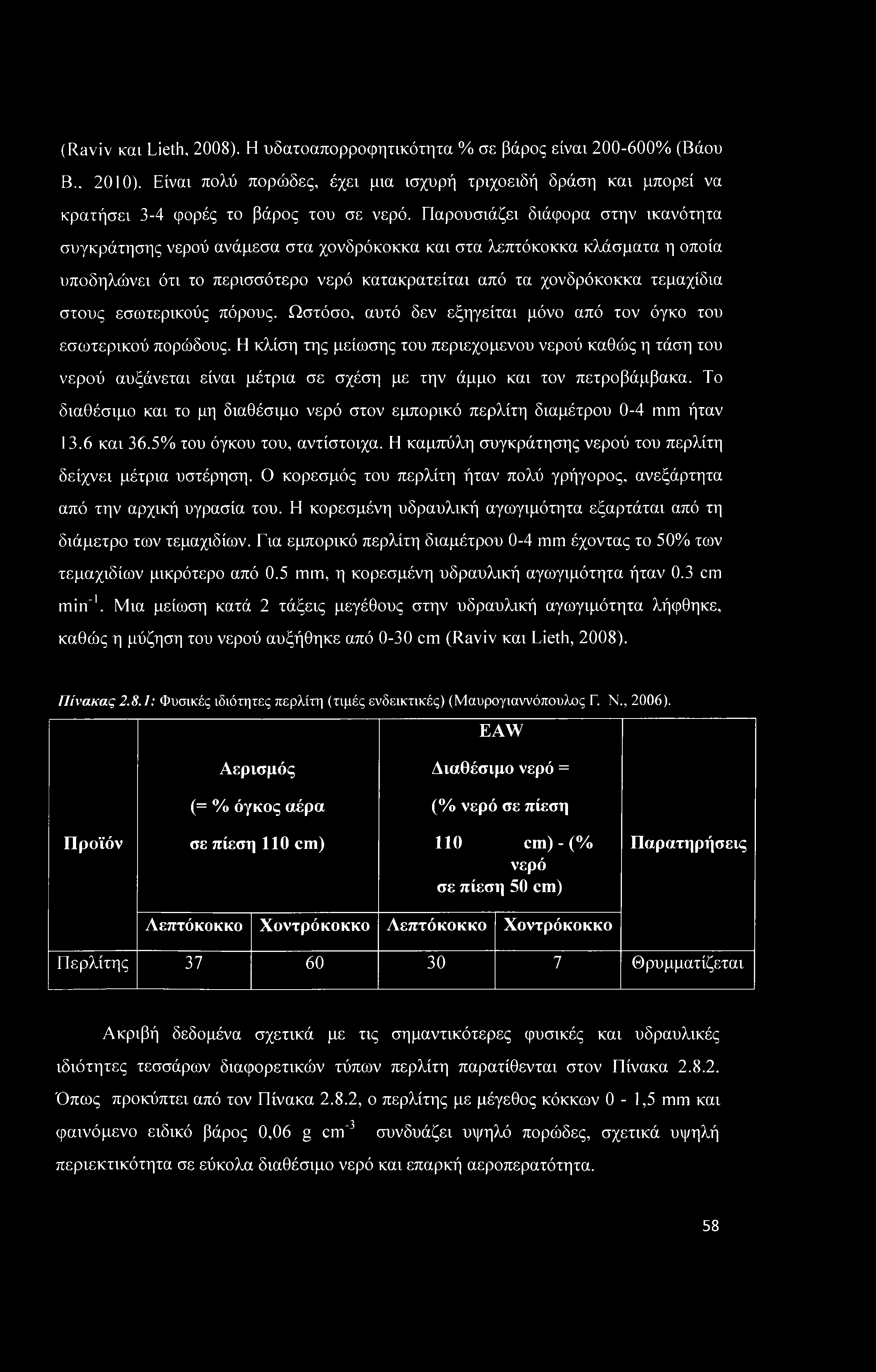 εσωτερικούς πόρους. Ωστόσο, αυτό δεν εξηγείται μόνο από τον όγκο του εσωτερικού πορώδους.