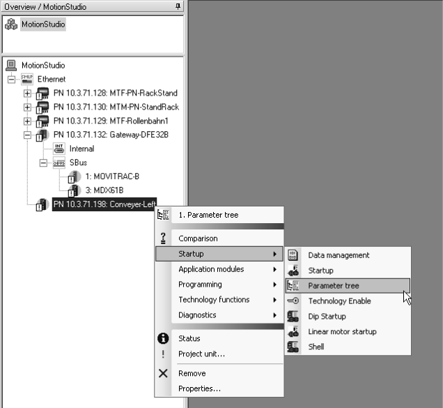 11 MOVITOOLS MotionStudio μέσω Ethernet Διάγραμμα ροής για τη διαμόρφωση των συσκευών Βήμα 3: Σάρωση δικτύου (ανίχνευση συσκευών) Βήμα 4: Παραμετροποίηση συσκευών με τα εργαλεία Σαρώστε με το το