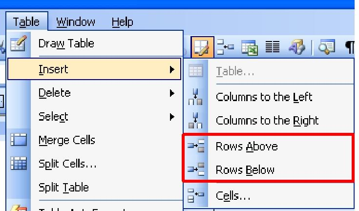 Okrenuti Okrenutii Umetanje i brisanje redova i kolona Da bi ste umetnuli novi red u postojeću tabelu, uradite sljedeće: 1.