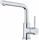 44 CR 5489 Miscelatore lavello, canna a ombrello, doccetta estraibile, tubi flex cm. 46 One hole sink mixer, umbrella spout, pull-out shower, ﬂex cm.