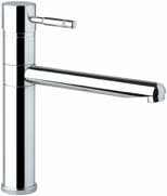 44 CR 5456 Miscelatore lavello, canna a ombrello, doccetta estraibile, tubi flex cm. 46 One hole sink mixer, umbrella spout, pull-out shower, ﬂex cm.