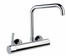 art. 44 CR 5471 Miscelatore lavello a muro, canna diritta cm. 20 Wall sink mixer, cm. 20 straight spout Mitigeur évier mural, bec droit cm.