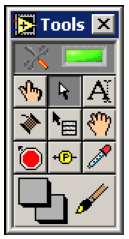 Π.3.2. Tools Palette Η παλέτα εργαλείων, Tools Palette, που φαίνεται στην επόμενη εικόνα, περιέχει εργαλεία που μας βοηθούν να σχεδιάσουμε VΙs. Εικόνα 634: Tools Palette.