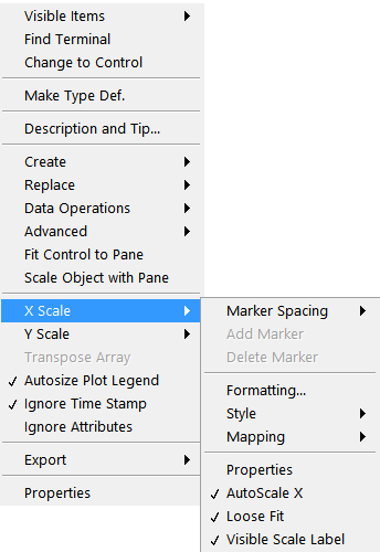 Π.4. Shortcut Menus Όλα τα αντικείμενα Labview σχετίζονται με τα αντίστοιχα μενού συντόμευσης, shortcut menus ή pop-up menus.