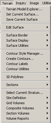 4.3 ΥΠΟΛΟΓΙΣΜΟΣ ΟΓΚΩΝ ΣΤΟ AUTOCAD LAND DEVELOPMENT Με το AutoCAD Land Development µπορεί να υπολογισθεί ο όγκος µεταξύ δύο επιφανειών. Αρχικά πρέπει να δηµιουργηθούν οι επιφάνειες.