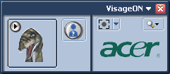 41 Για ενεργοποίηση του Acer VisageON: 1 Κάντε δεξιό κλικ σε αυτό το εικονίδιο, ακολούθως επιλέξτε VisageON από το αναδυόµενο µενού. Εµφανίζεται το παράθυρο VisageON.