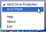 45 Anti-Theft Ενεργοποιήστε αυτή τη δυνατότητα κάνοντας δεξιό κλικ στο εικονίδιο του συρταριού και επιλέγοντας Anti-Theft (αντικλεπτική προστασία).