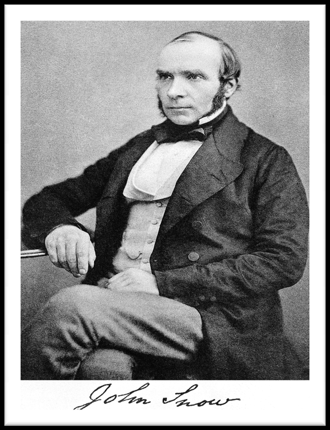 Ο Dr John Snow (1813-1858) χρησιμοποίησε ένα χάρτη για να αναλύσει τις γεωγραφικές θέσεις των θανάτων που σχετίζονται με χολέρα στο Λονδίνο τα μέσα της δεκαετίας του 1850.