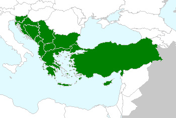 Εικόνα 3. Χάρτης παγκόσμιας εξάπλωσης του είδους Origanum vulgare subsp. hirtum (ρίγανη) (Euro+Med Plantbase 2016) Β. Η μαλοτίρα Η αρίστη ποιότητας ενδημική μαλοτίρα (Sideritis syriaca subsp.