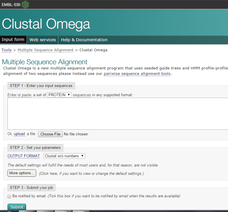 Align sequences using CLUSTAL and plot phylogenetic tree