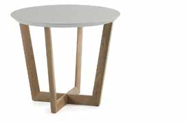 δρυός και  Round side table with light washed oak veneer structure and matt