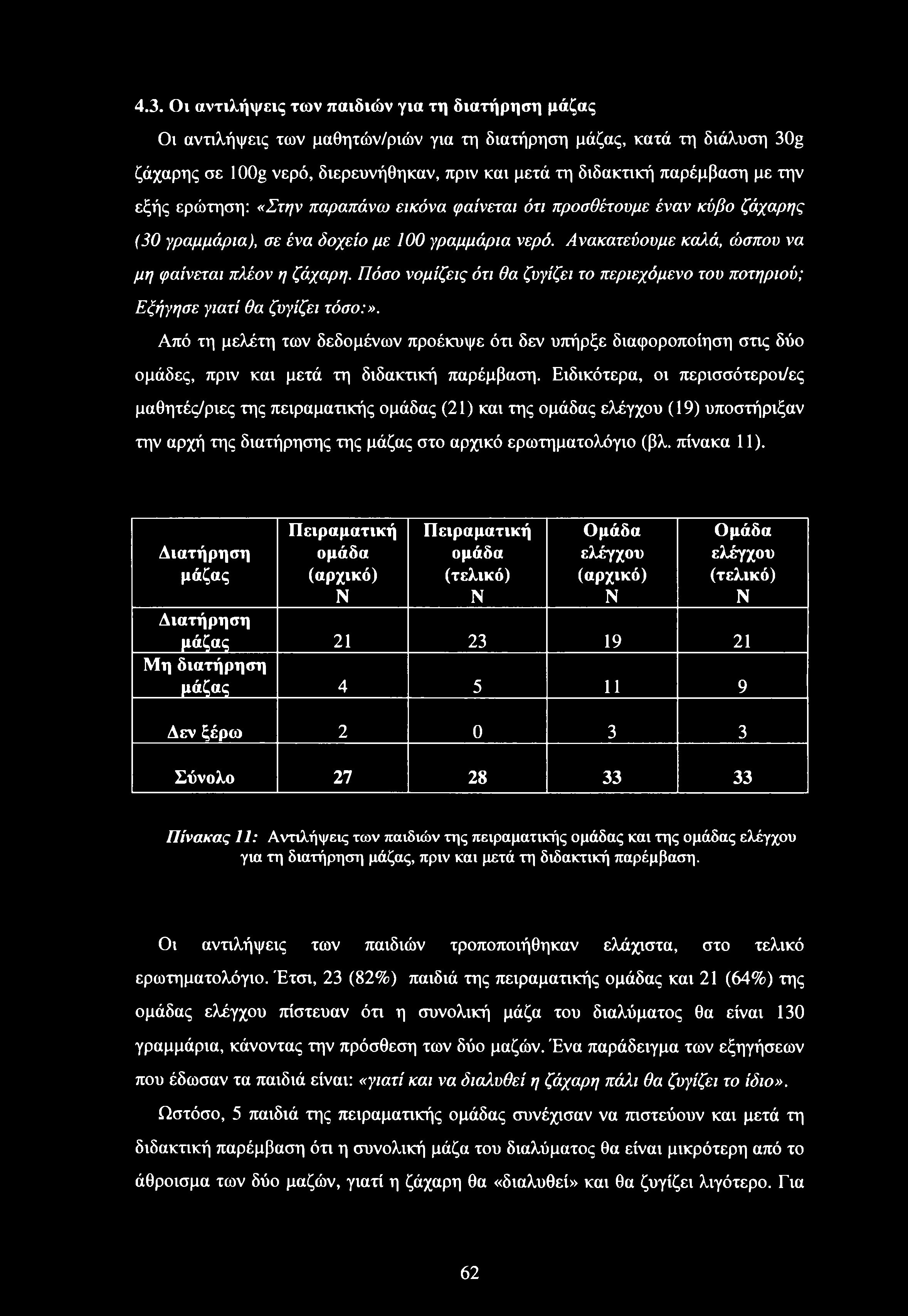 Ανακατεύουμε καλά, ώσπου να μη φαίνεται πλέον η ζάχαρη. Πόσο νομίζεις ότι θα ζυγίζει το περιεχόμενο του ποτηριού; Εξήγησε γιατί θα ζυγίζει τόσο:».