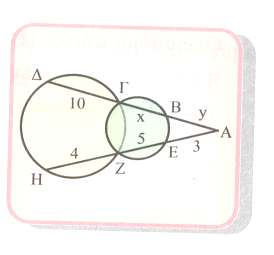 6. Σε κύκλο κτίνς R=15cm πίρνουµε σηµείο Γ που πέχει πό το κέντρο 10cm. Μι χορδή ΑΒ του κύκλου διέρχετι πό το Γ κι είνι ΑΓ=3ΓΒ. Ν βρεθεί το µήκος της χορδής ΑΒ. 7.