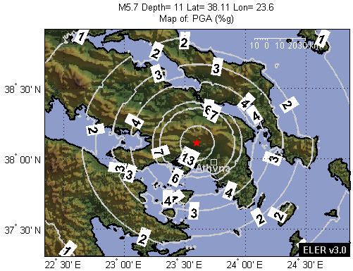 Εκτίμηση σεισμικών απωλειών Μέγεθος σεισμικού σεναρίου Μ=6.