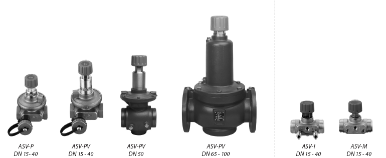 Popis / použitie Vyvažovacie ventily ASV sa používajú na dynamické vyvažovanie v systémoch vykurovania a chladenia.