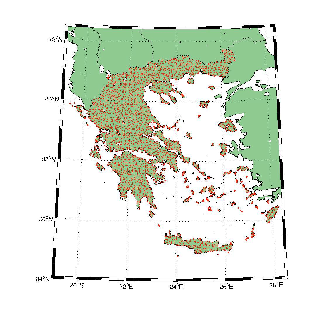 Το Γεωδαιτικό Δίκτυο της ΓΥΣ Το έτος 2007: Μετρήθηκαν (GPS) 2470 σημεία Συντ/νες: