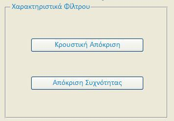 Στην περιοχή αυτή, τώρα, μπορεί ο χρήστης πατώντας είτε το πάνω κουμπί είτε το κάτω να δει είτε την κρουστική απόκριση είτε την απόκριση συχνότητας του φίλτρου εκπομπής, αντίστοιχα.