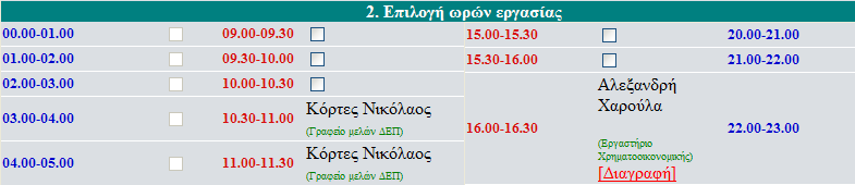 Για την ολοκλήρωση της διαδικασίας επιλέγει την «Ενηµέρωση Ηµερολογίου» ή «Επιστροφή» για να επιστρέψει στην κεντρική σελίδα του συστήµατος. 6.