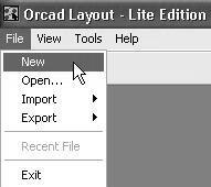 4. Σχεδίαση πλακέτας στο Orcad Layout Τώρα είµαστε σε θέση να ανοίξουµε το Layout το οποίο αναζητούµε στη θέση όπου ανοίγουµε και το