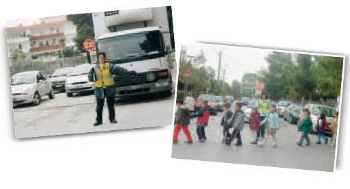 3. Σε τι μας βοηθάει η Σχολική Τροχονόμος; 4. Παρατηρούμε την κίνηση των τροχοφόρων σ ένα δρόμο κοντά στο σχολείο μας.