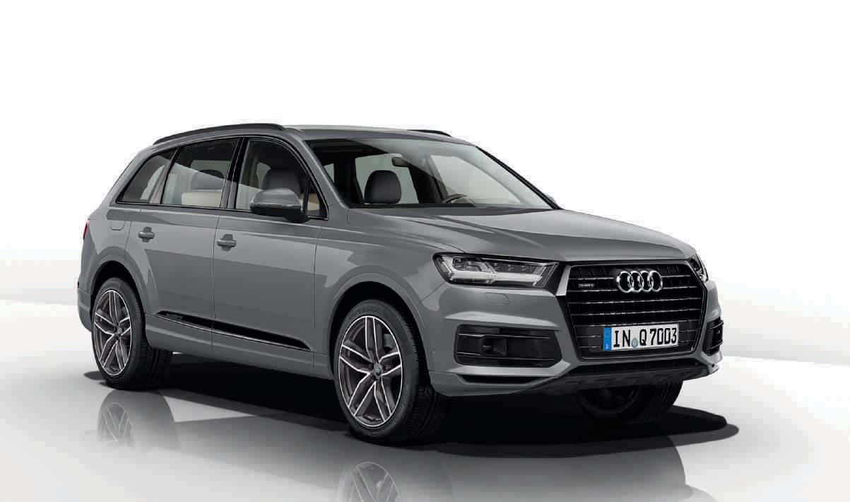 Audi exclusive Audi Q7 με ειδικό εξωτερικό χρώμα Audi exclusive σε γκρι Nardo Ζάντες αλουμινίου χυτές Audi Sport σε σχέδιο 5 διπλών ακτίνων σε όψη ματ Titanium, γυαλισμένες¹, με επιγραφή RS Πακέτο