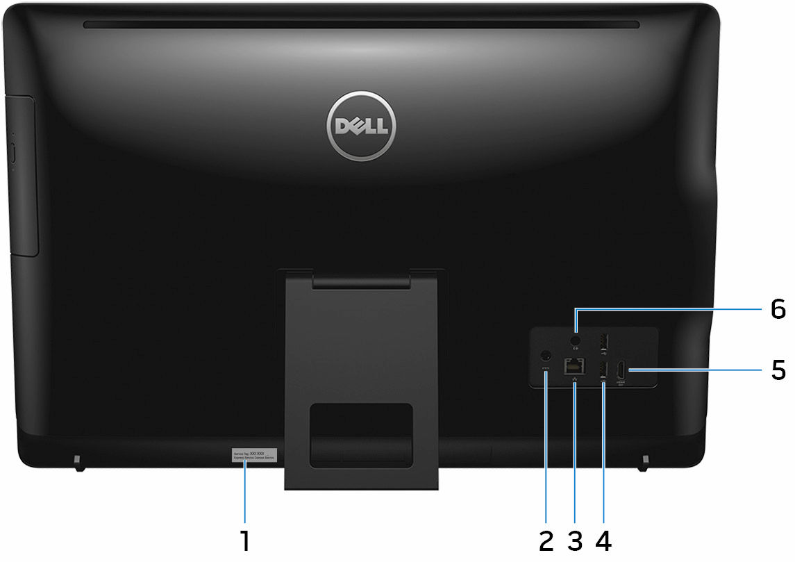 Πίσω πλευρά 1 Ετικέτα εξυπηρέτησης Η ετικέτα εξυπηρέτησης είναι ένα μοναδικό αλφαριθμικό αναγνωριστικό που δίνει στους τεχνικούς συντήρησης της Dell τη δυνατότητα να εξακριβώνουν τα εξαρτήματα του
