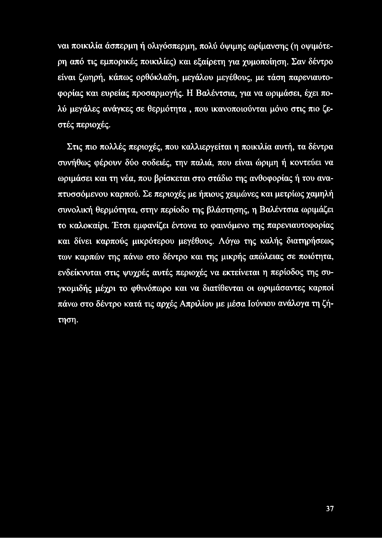 ναι ποικιλία άσπερμη ή ολιγόσπερμη, πολύ όψιμης ωρίμανσης (η οψιμότερη από τις εμπορικές ποικιλίες) και εξαίρετη για χυμοποίηση.