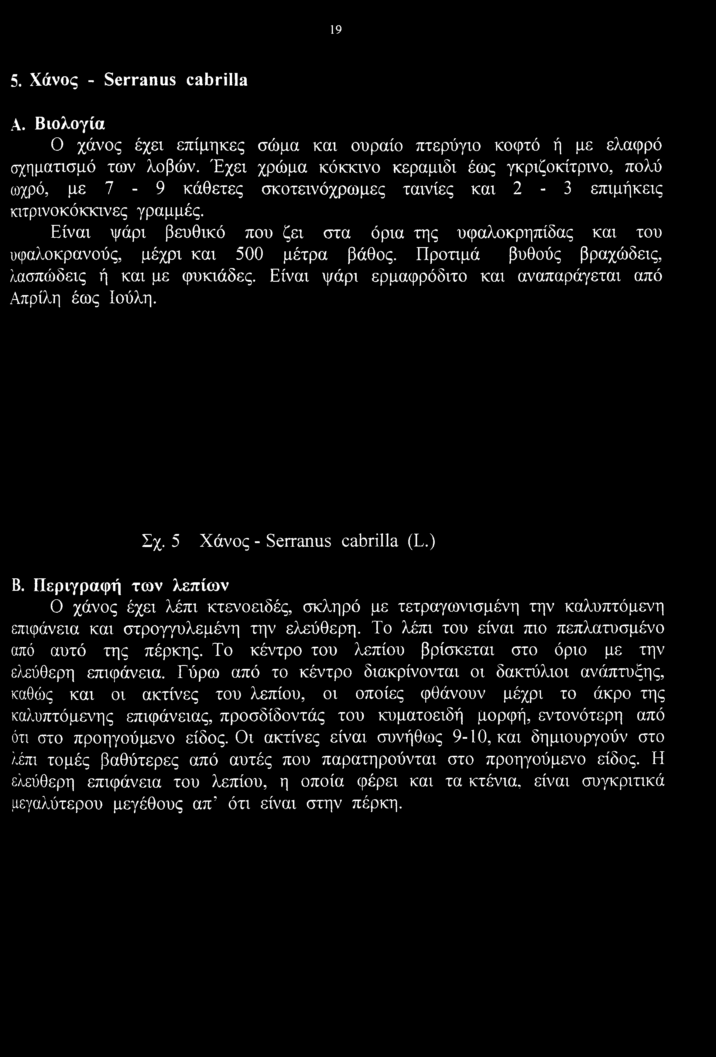 Είναι ψάρι βευθικό που ζει στα όρια της υφαλοκρηπίδας και του ικραλοκρανούς, μέχρι και 500 μέτρα βάθος. Προτιμά βυθούς βραχώδεις, λασπώδεις ή και με φυκιάδες.