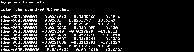 116 Άρα, παρατηρούµε ότι αυτός ο αλγόριθµος λειτουργεί κάπως καλύτερα για τους εκθέτες Lyapunov που είναι κοντά στο µηδέν. 4.2.