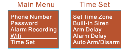 Όταν ολοκληρώσουμε το μήνυμα, πατάμε και η εγγραφή σταματά Ρυθμίσεις Ώρας- Χρονοπρογραμματισμοί Οι επιλογές ρύθμισης που δίνονται στην επιλογή Time Set είναι οι παρακάτω: 1.