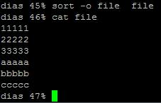 sort sort ο file file Το αποτέλεσμα της ταξινόμησης στέλνεται στο αρχείο εξόδου «file»