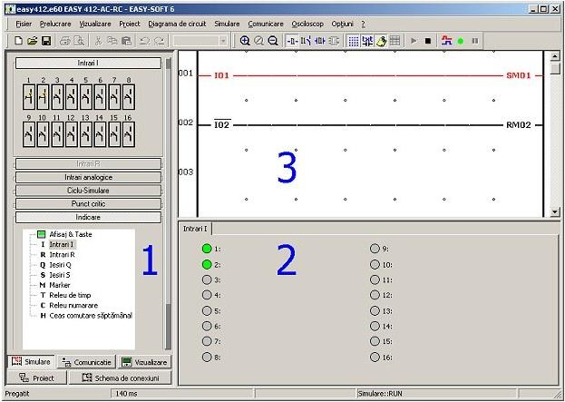 Figura 3.1.4 Şi aici vedeţi butoanele împărţite în trei ale aplicaţiei de programare.