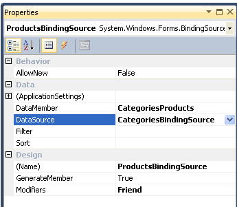 στο ProductsBindingSource 1) Περίπτωση