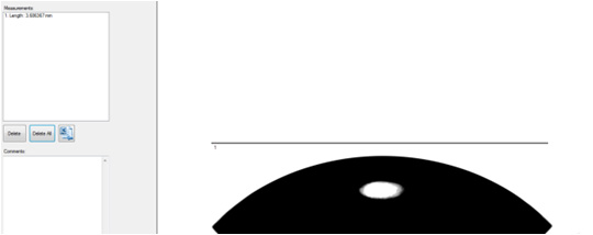 φωτογραφία. Linear measure Σχήμα 24: Λογισμικό ΟPTIKA VISION LITE 2.1.: Εντολή λήψης μέτρησης.